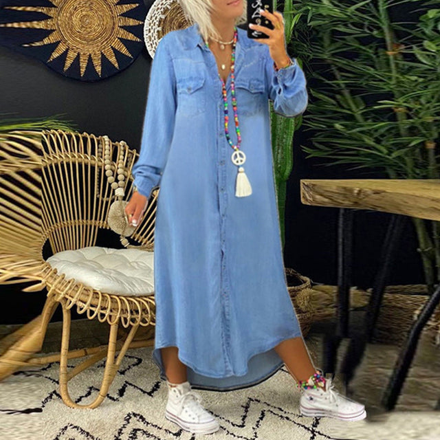 Leah™ | Denim Shirt Dress