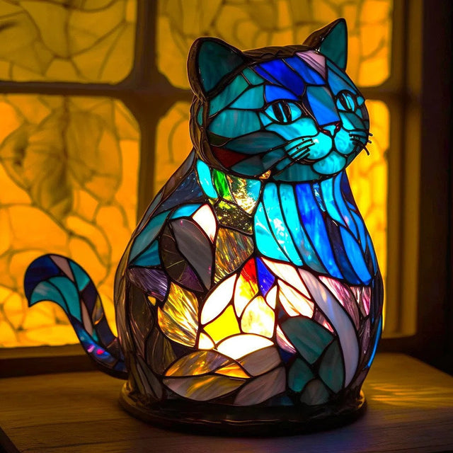Nala – Lampe magique pour chats en verre coloré