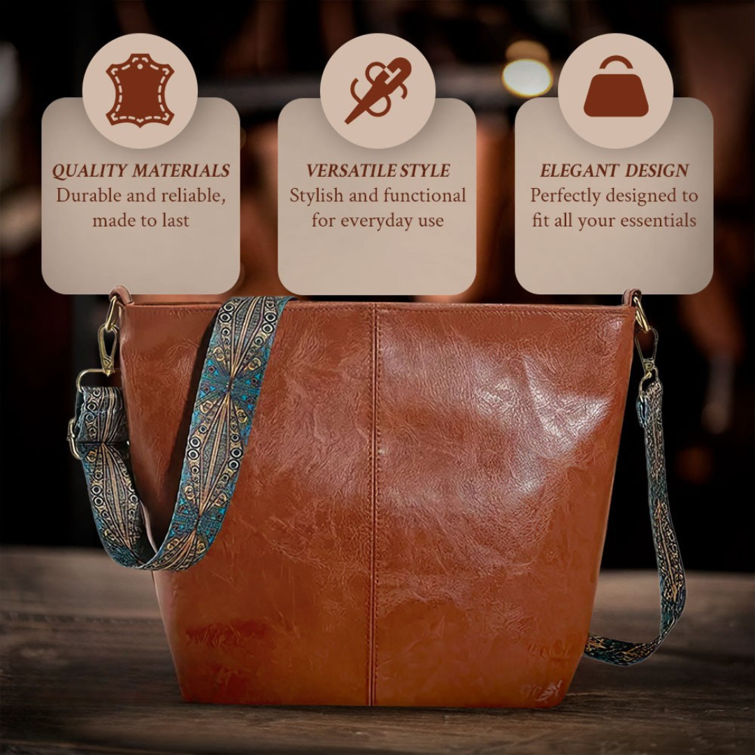Linda - Vintage Charm Vegan Leather Shoulder Bag