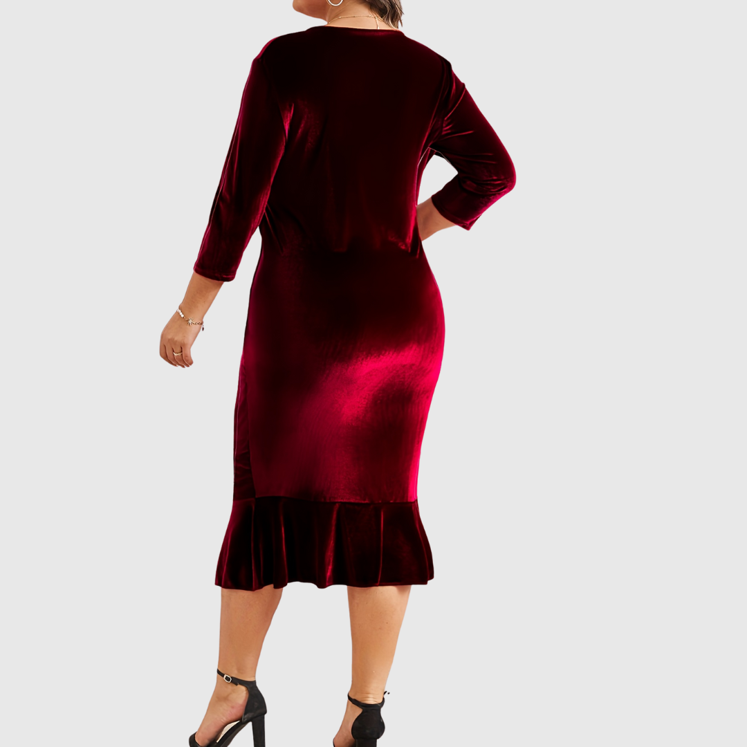 ZAAR™ -VELVET CHRISTMAS MIDI DRESS