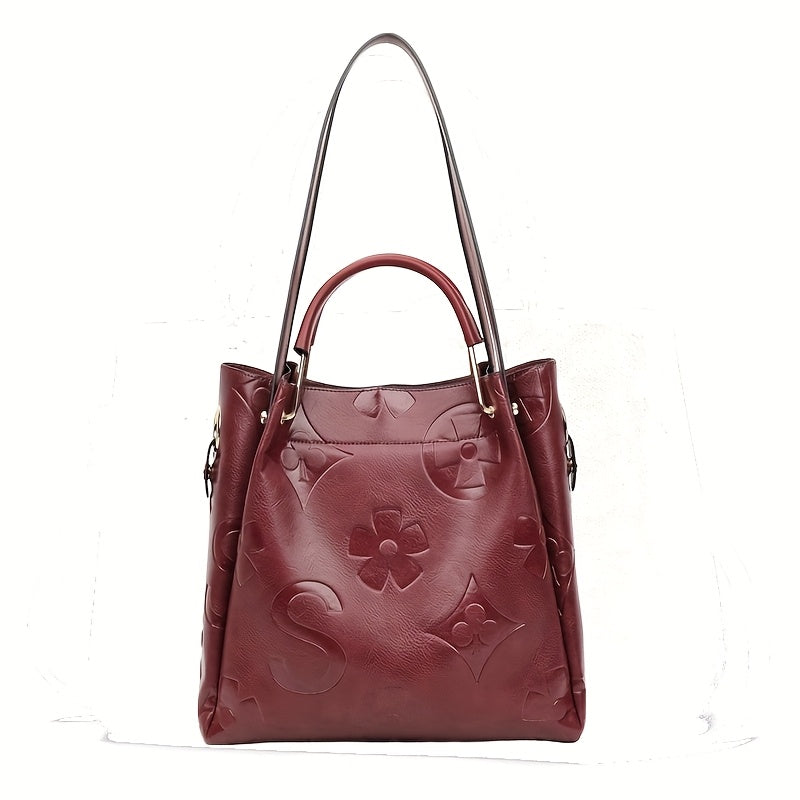 Luna - Floral Embossed Handbag Set