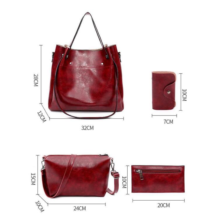 Riley - Vintage Soft 4-Piece Vegan Leather Bag Set