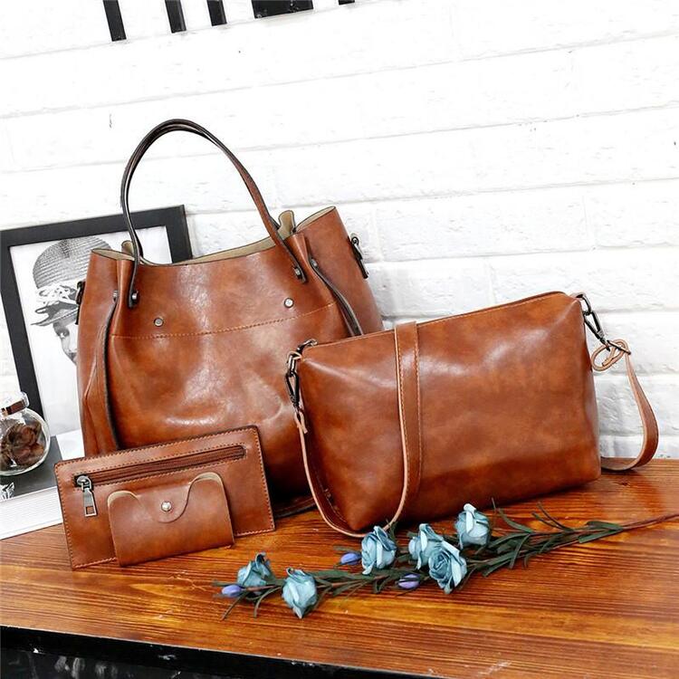 Riley - Vintage Soft 4-Piece Vegan Leather Bag Set