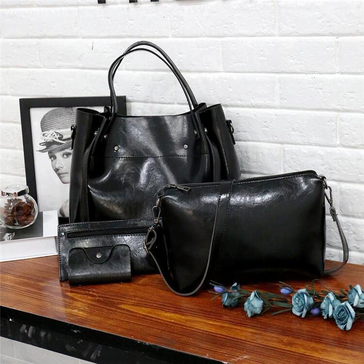 Riley - Vintage Soft 4-Piece Vegan Leather Bag Set