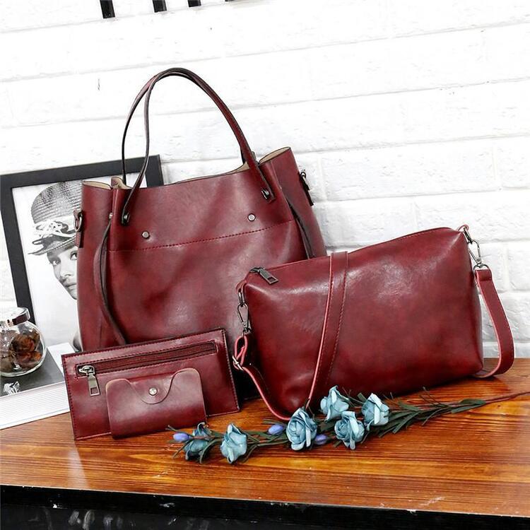 Riley - Vintage Soft 4-Piece Vegan Leather Bag Set