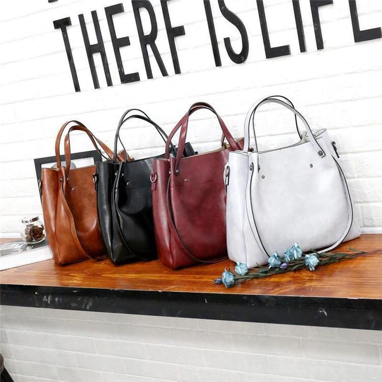 Riley - Vintage Soft 4-Piece Vegan Leather Bag Set