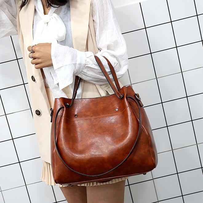 Riley - Vintage Soft 4-Piece Vegan Leather Bag Set