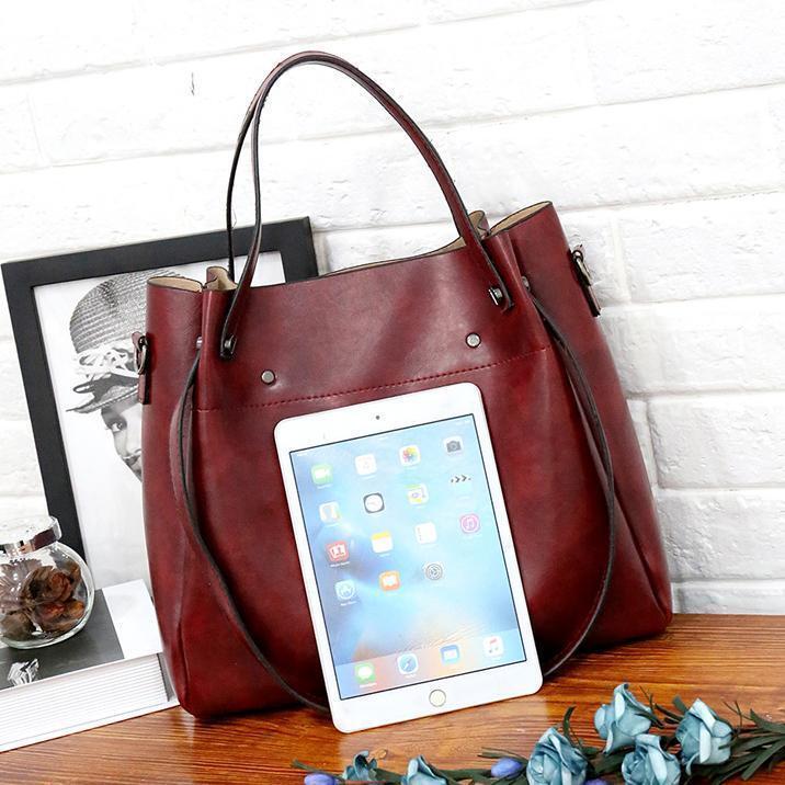 Riley - Vintage Soft 4-Piece Vegan Leather Bag Set