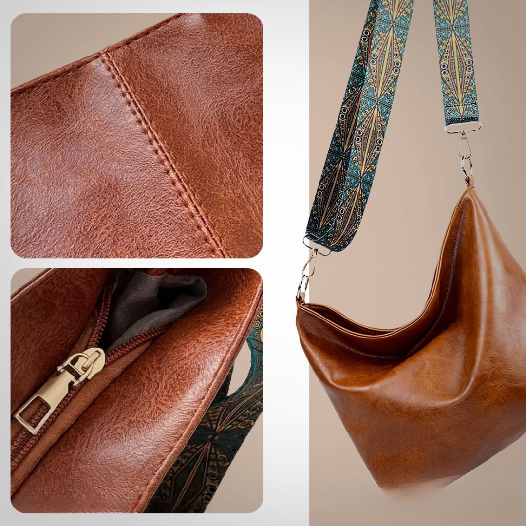 Linda - Vintage Charm Vegan Leather Shoulder Bag