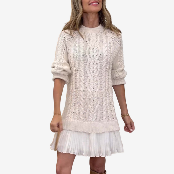 Robe en Tricot 2 en 1 Gaëlle | Le Look Preppy Parfait pour l'Automne
