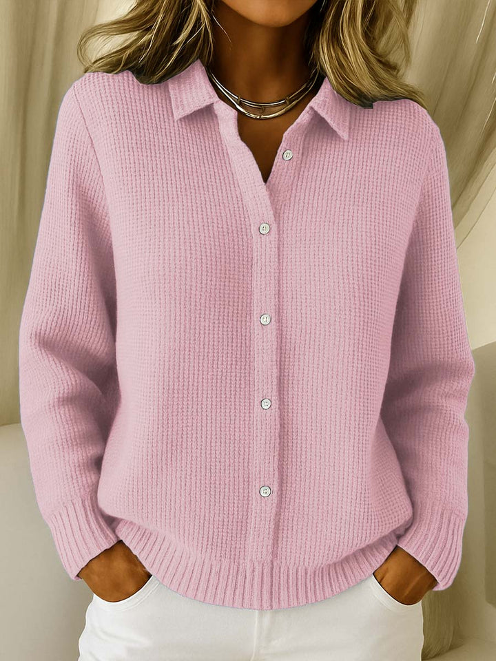 Beatrix - Collared Knit Cardigan