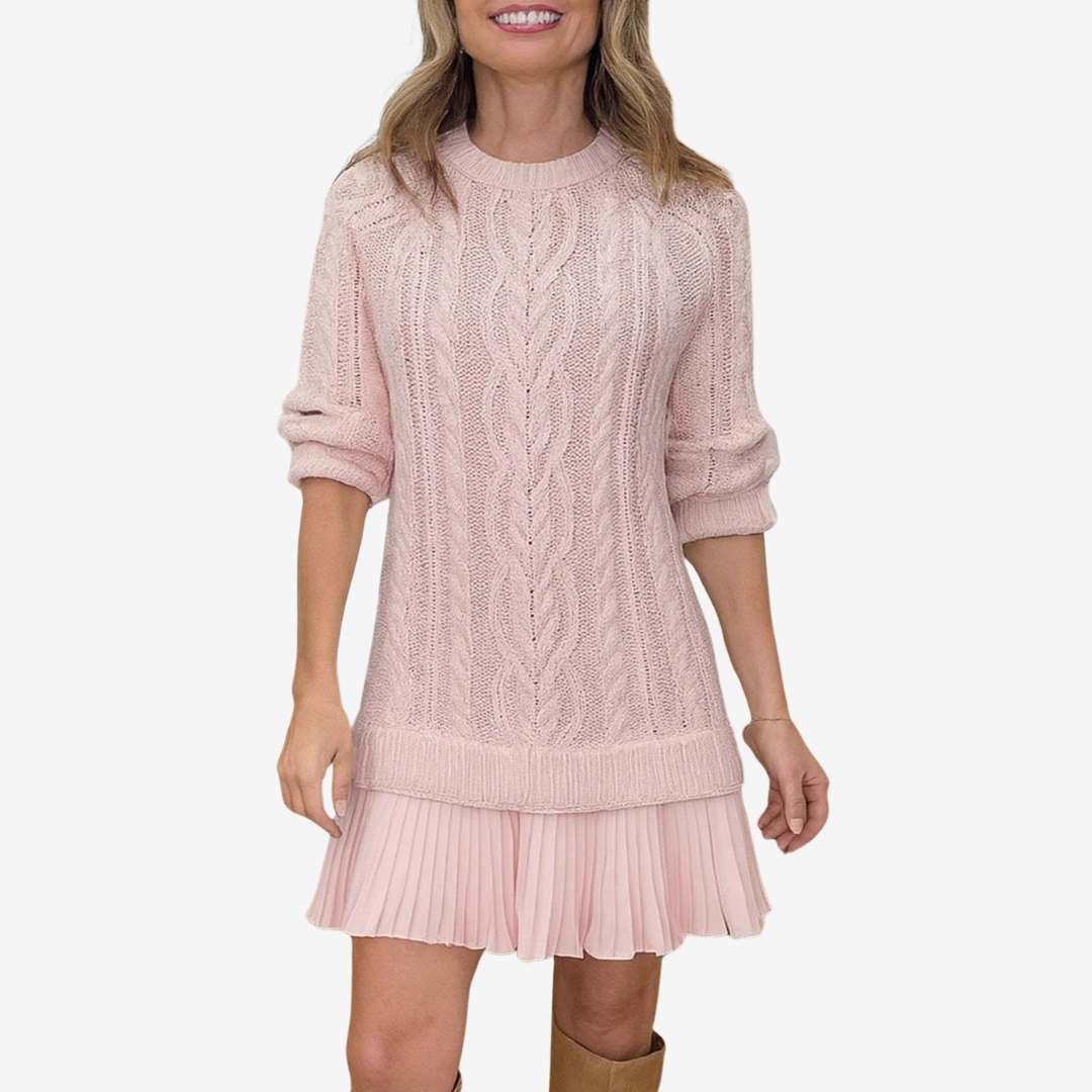 Robe en Tricot 2 en 1 Gaëlle | Le Look Preppy Parfait pour l'Automne