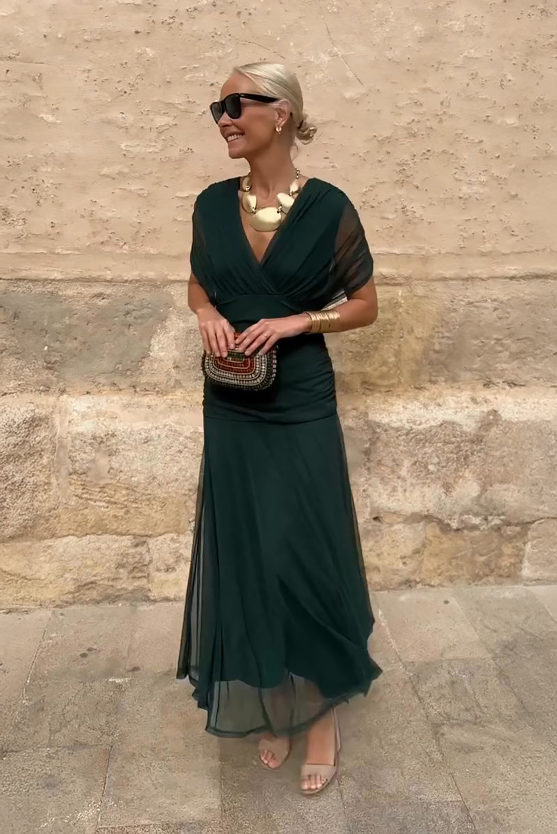 Louise | Robe Maxi de Fête Élégante à Col V