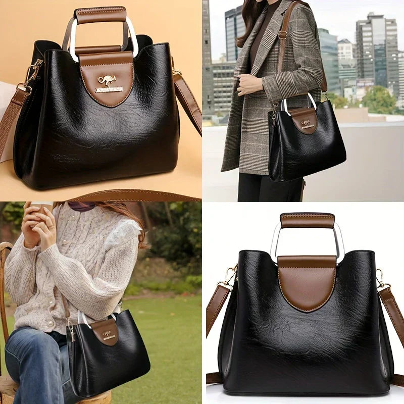 Isabella - Chic Vegan Leather Bucket Bag