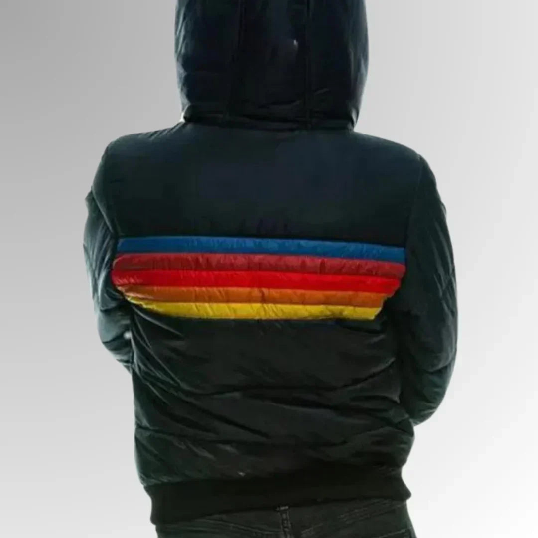 Veste Matelassée Rayée Rétro