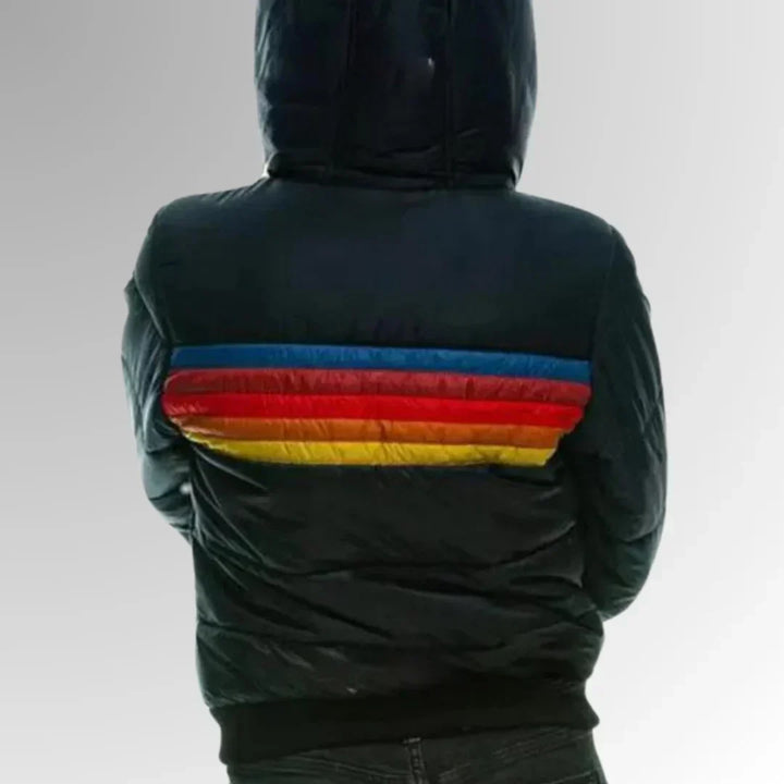 Veste Matelassée Rayée Rétro