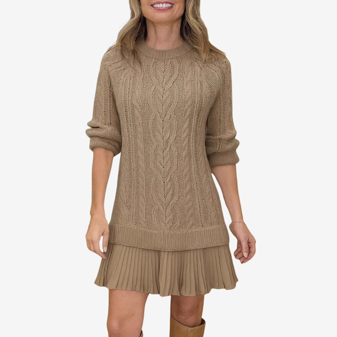 Robe en Tricot 2 en 1 Gaëlle | Le Look Preppy Parfait pour l'Automne