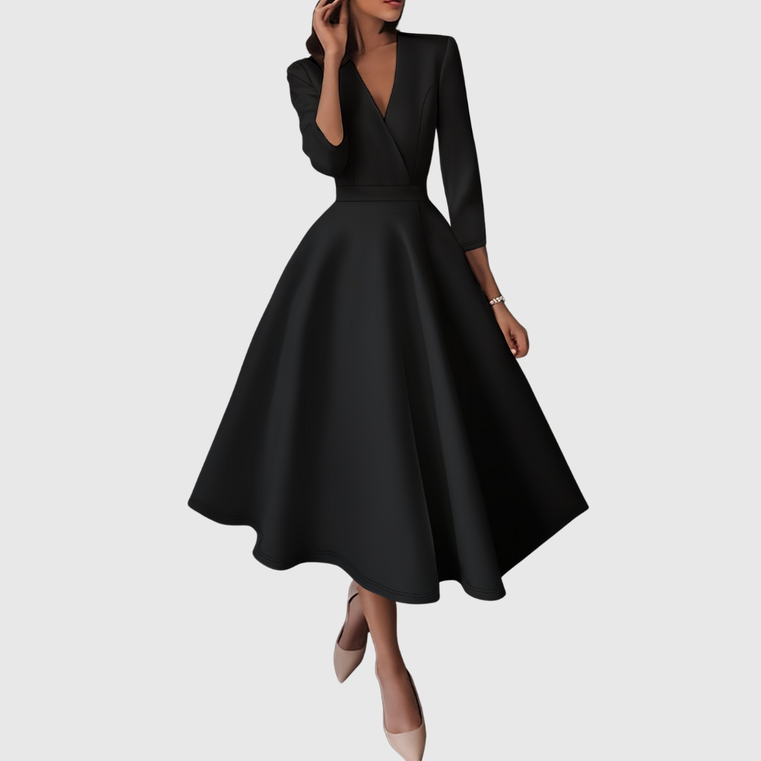 AVELIE™ - HIGH-WAISTED SLIM-FIT MIDI DRESS WITH FAIRY CHARM