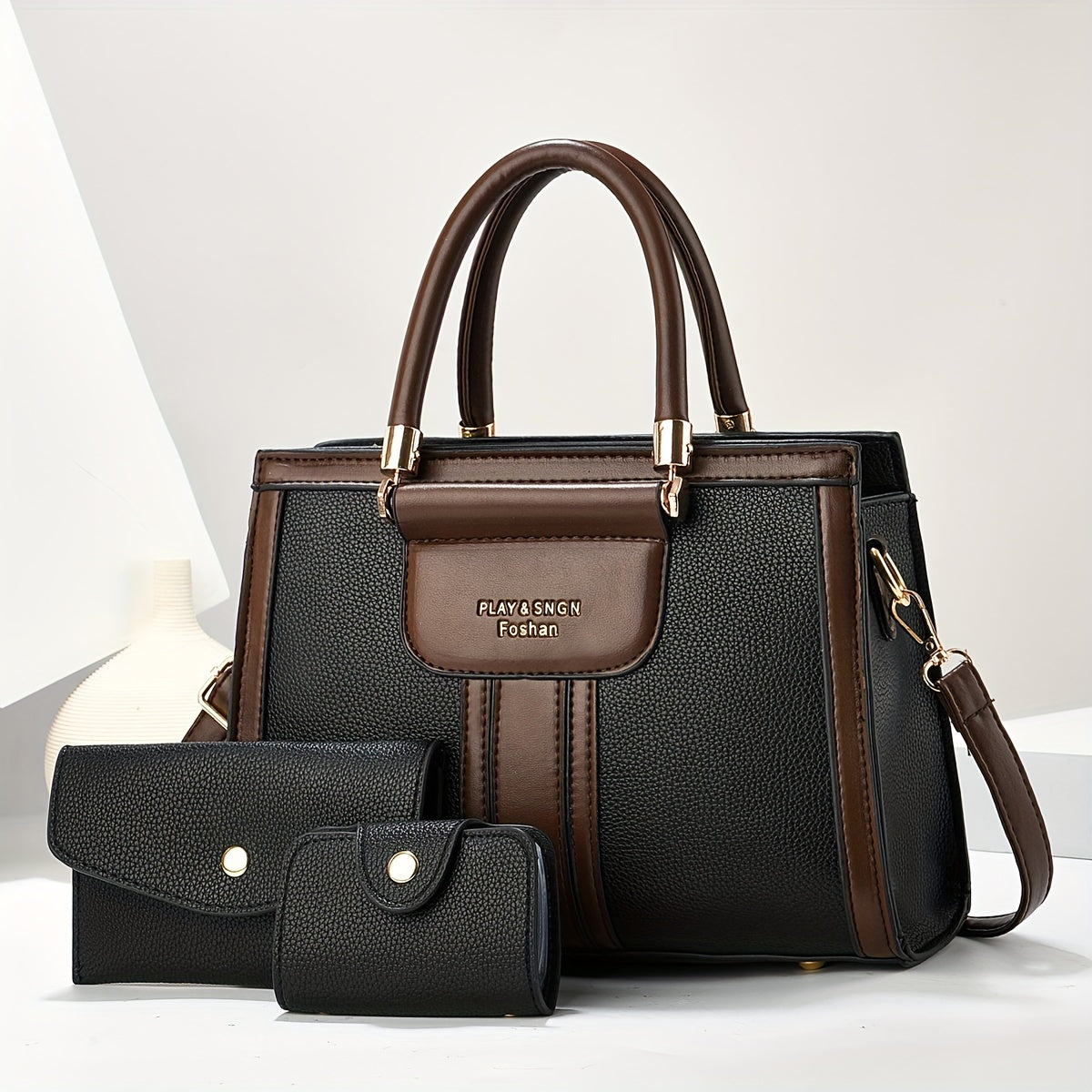Luna - Elegant 3-Piece Vegan Leather Bag Set