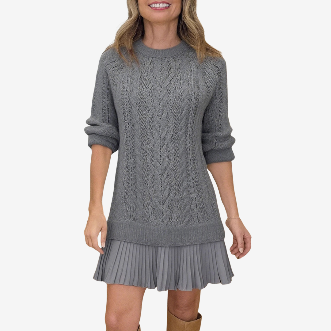 Robe en Tricot 2 en 1 Gaëlle | Le Look Preppy Parfait pour l'Automne