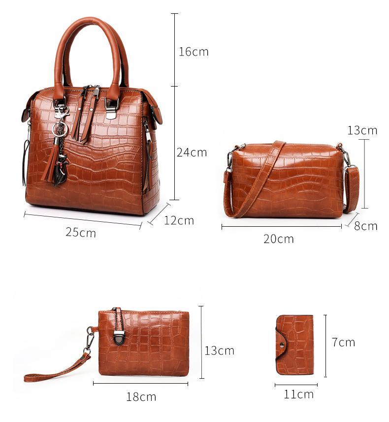 Evelyn - Everyday Elegance 4-Piece Vegan Leather Bag Set