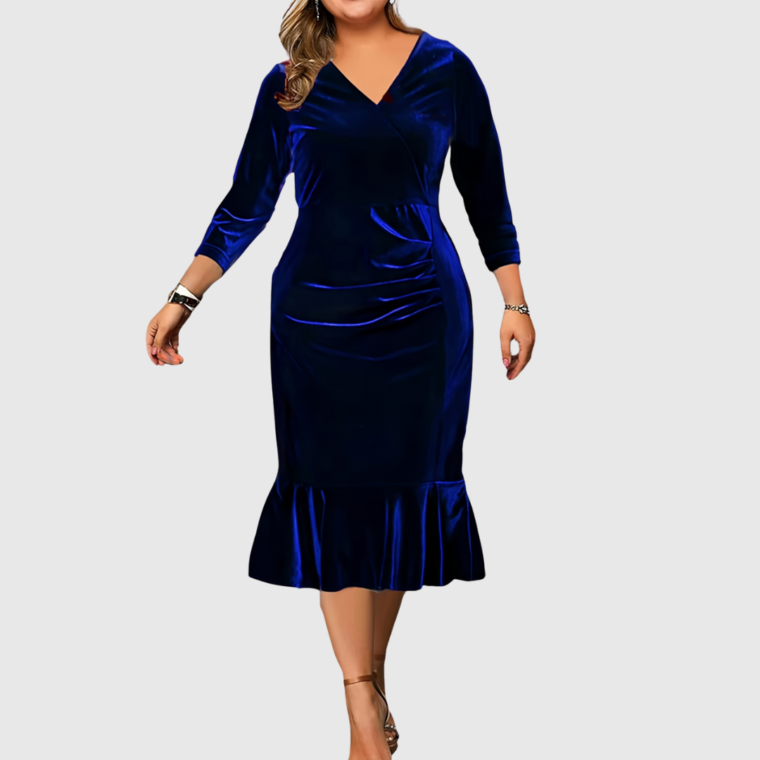 ZAAR™ -VELVET CHRISTMAS MIDI DRESS