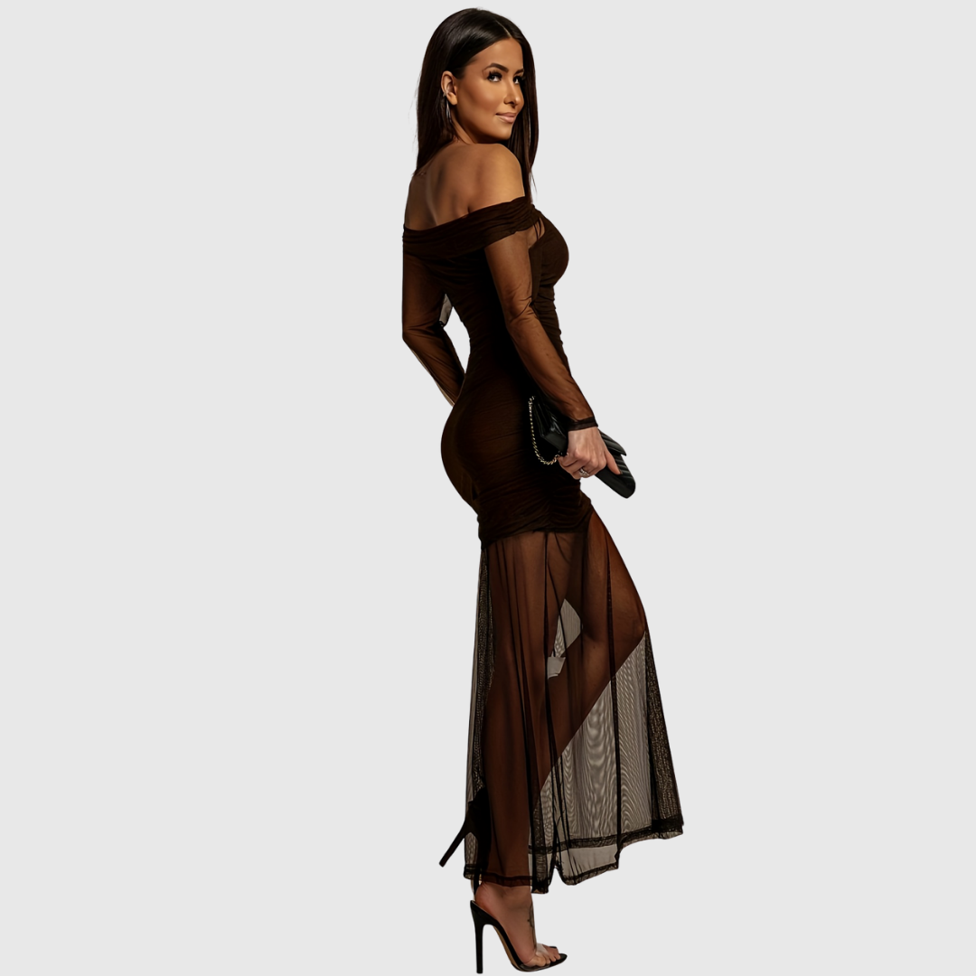 Evangeline | Elegant Off-Shoulder Evening Dress