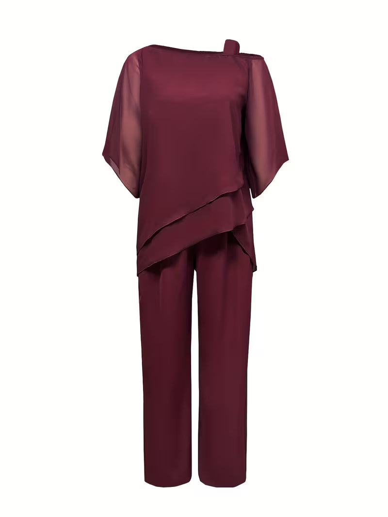 Valerie - Soft Drape Two-Piece Set – Effortless Polish, All-Day Comfort