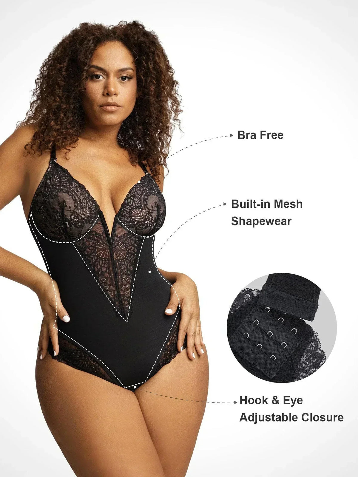 Noé™ | Body élégant avec décolleté en V profond