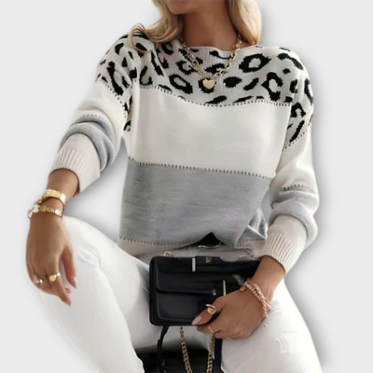 Cheyenne - Jumper With Leopard Print