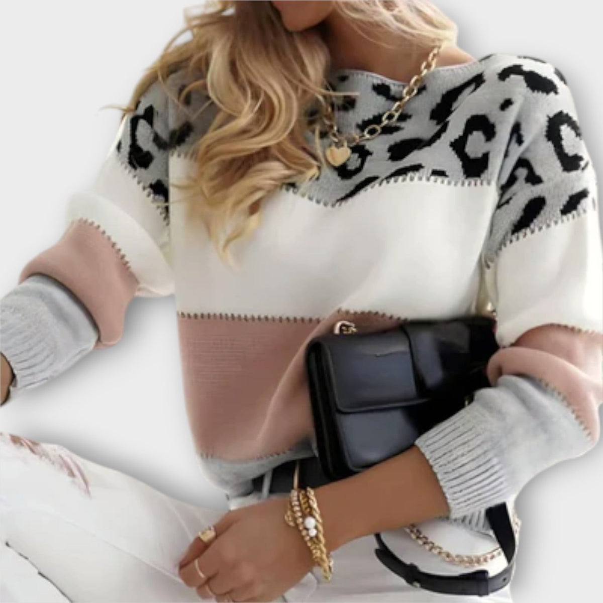 Cheyenne - Jumper With Leopard Print