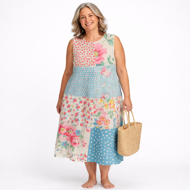 Anna | Patchwork Midi Dress