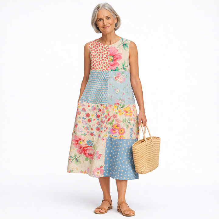 Anna | Patchwork Midi Dress