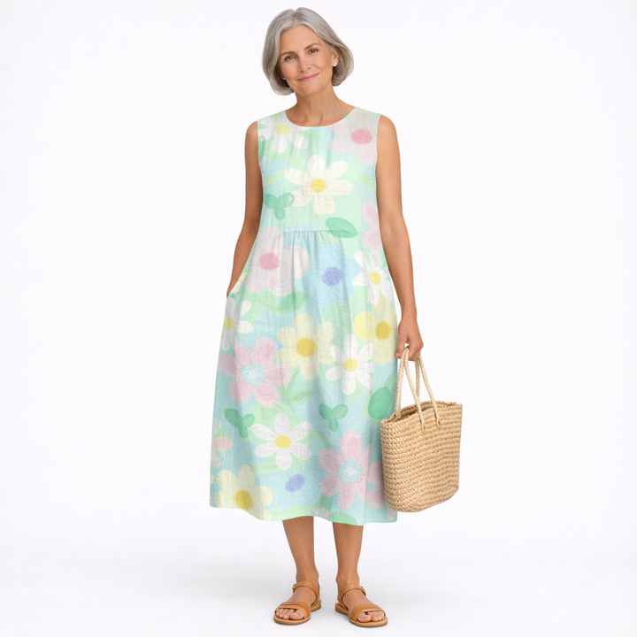 Erin | Pastel Blossom Midi Dress