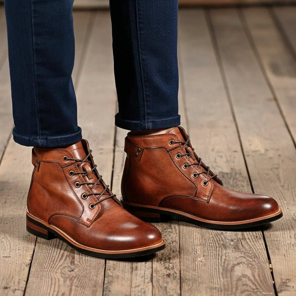 Fanum | Bottes pour Homme à Bout Rond Rétro