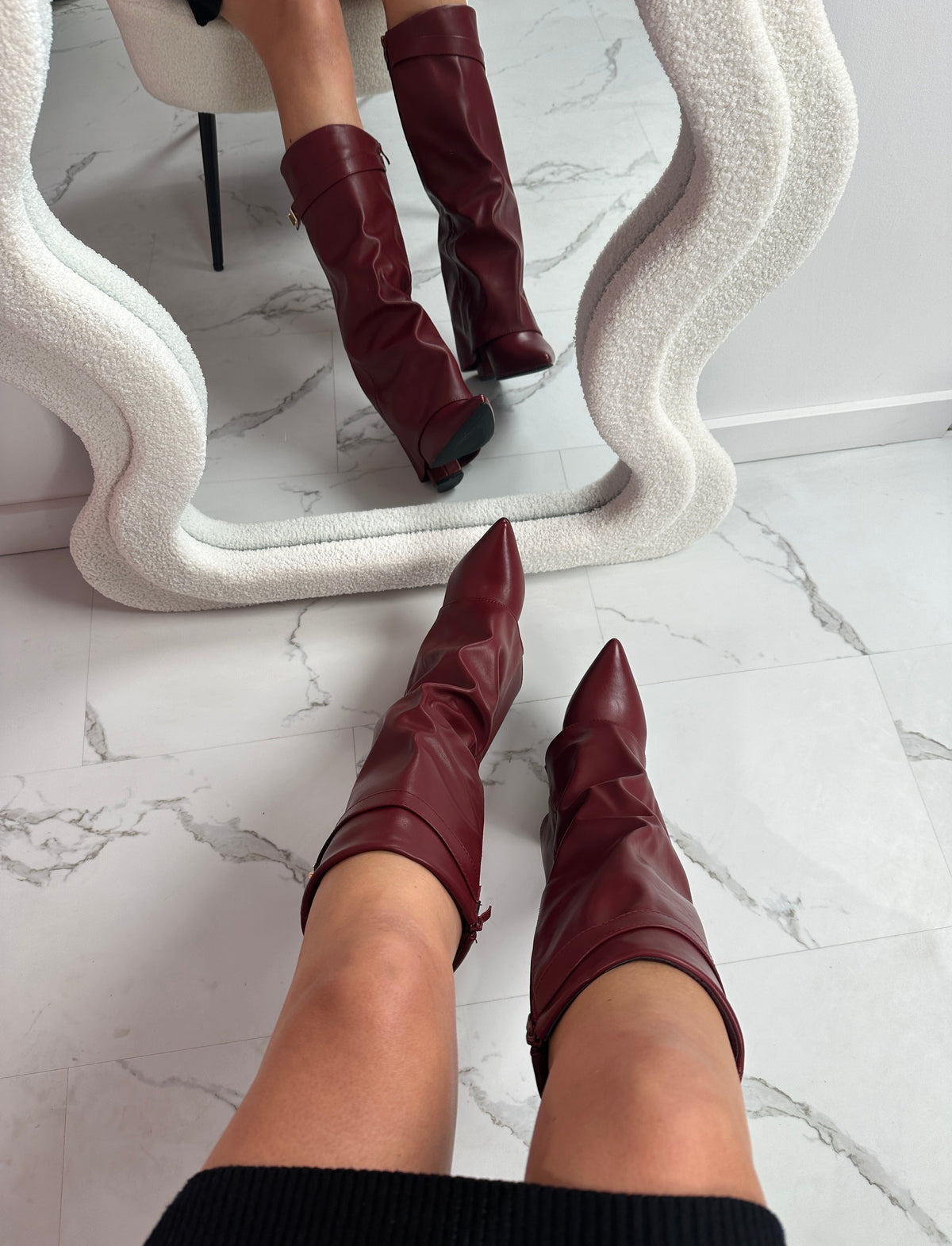 ELOISE™ - Burgundy Vegan Leather Boots