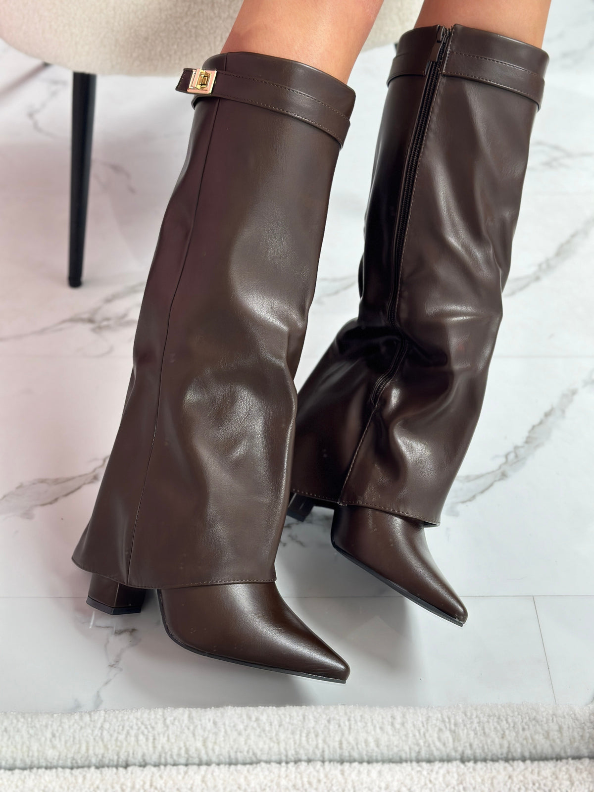 VIVIENNE™ - Brown Vegan Leather Boots