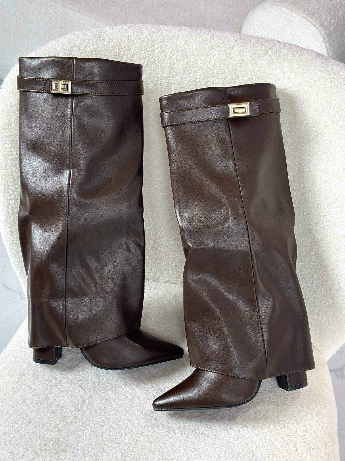 VIVIENNE™ - Brown Vegan Leather Boots