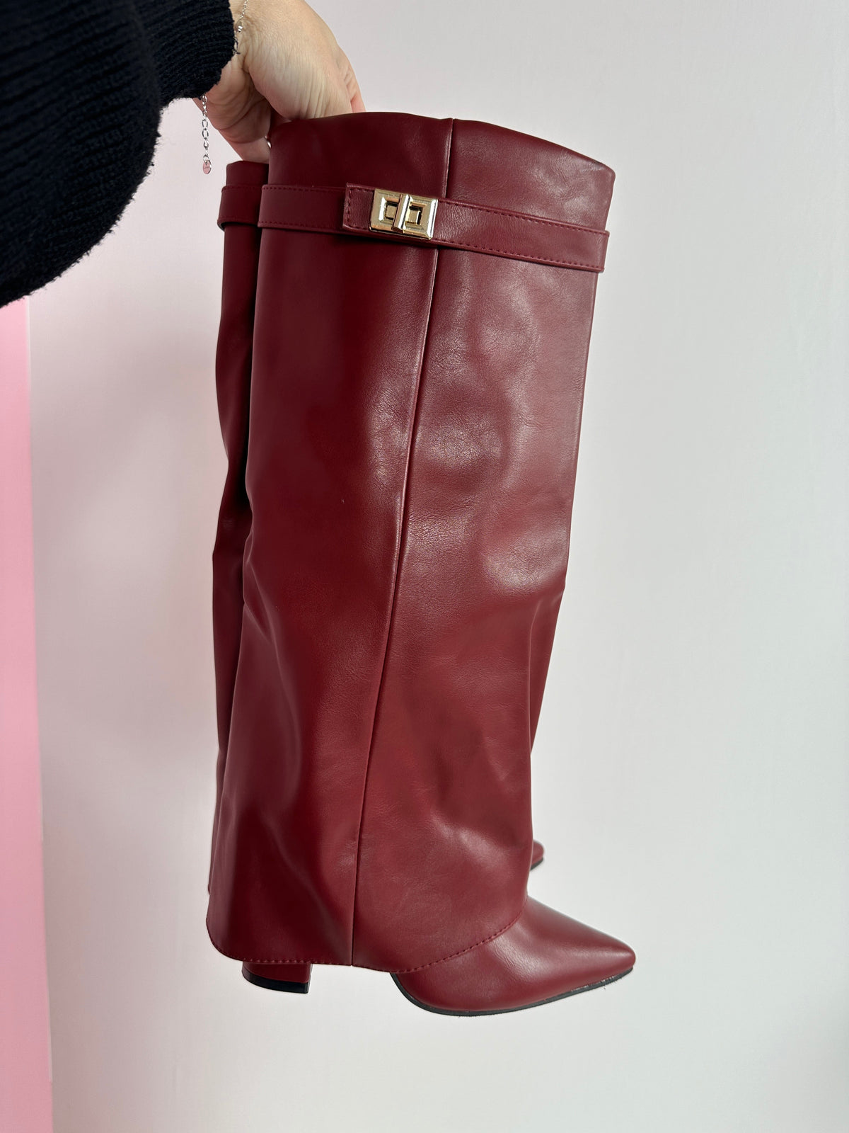ELOISE™ - Burgundy Vegan Leather Boots