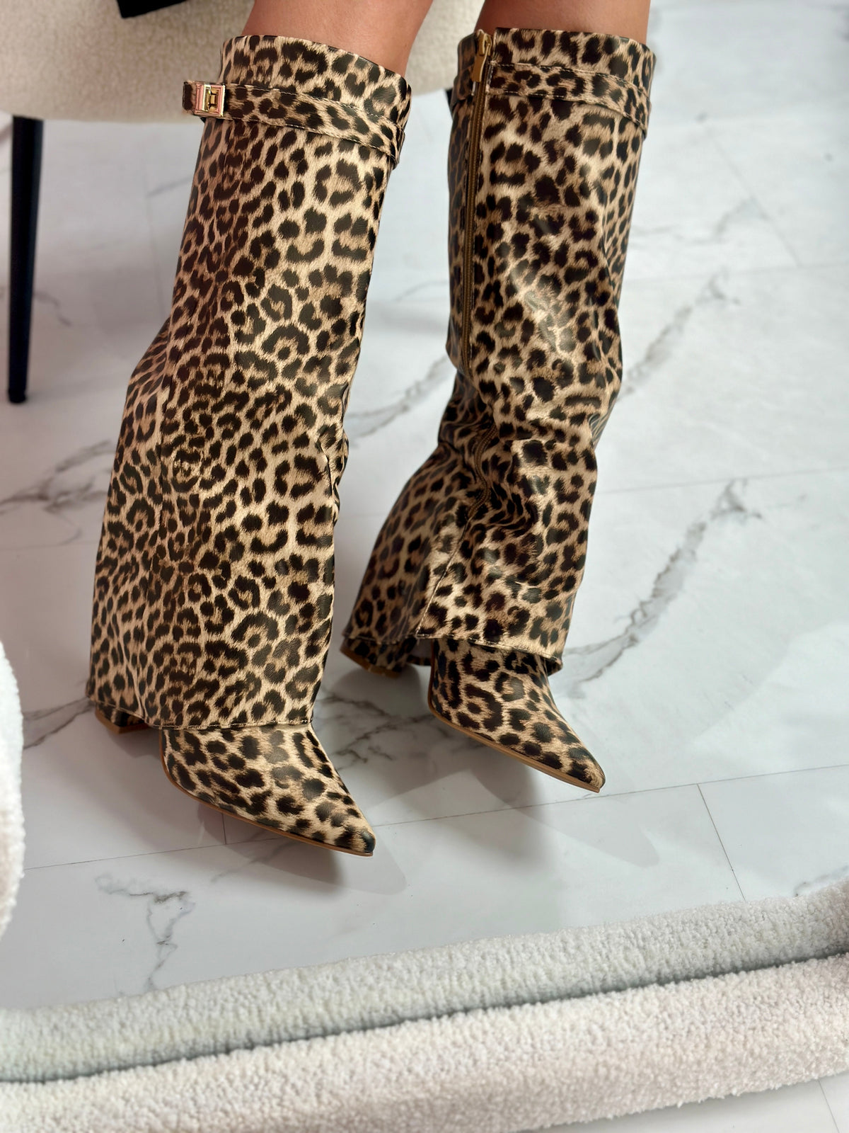 FELINA™ - Leopard Vegan Leather Boots