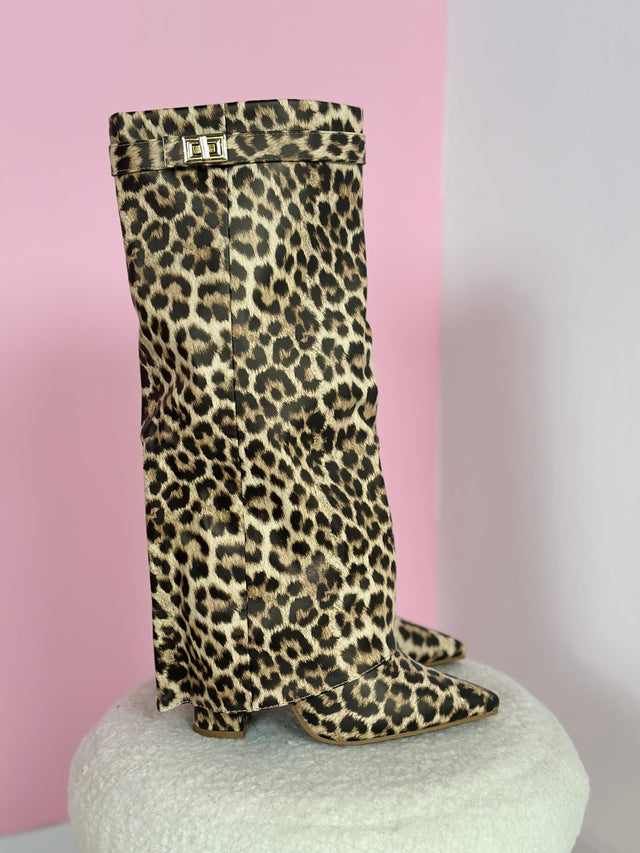 FELINA™ - Leopard Vegan Leather Boots