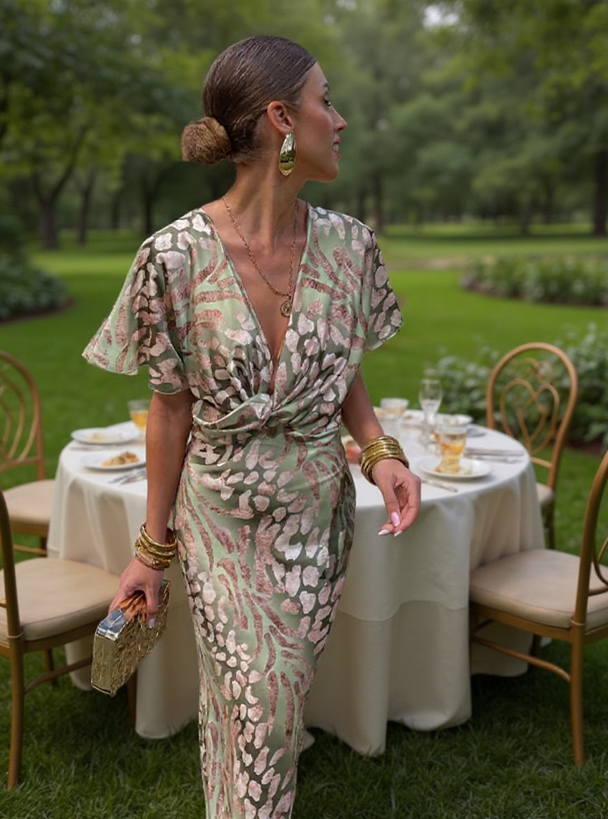 CLARANDRA™ - COPPER MIDI DRESS
