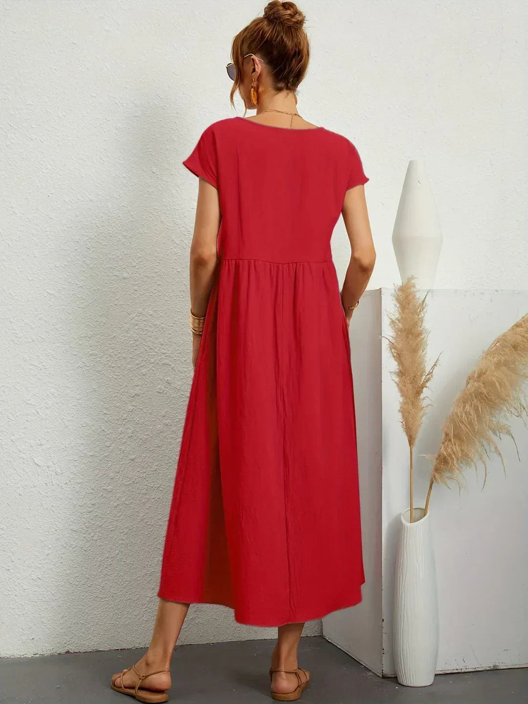 Gabrielle — Robe midi fluide élégance intemporelle