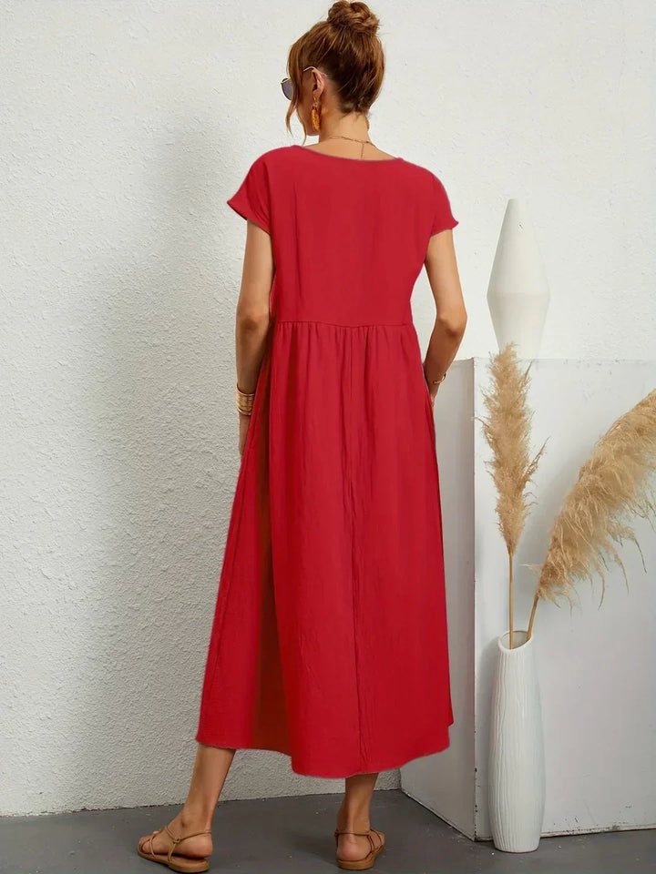 Gabrielle — Robe midi fluide élégance intemporelle