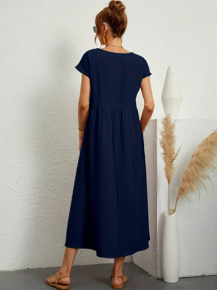 Gabrielle — Robe midi fluide élégance intemporelle