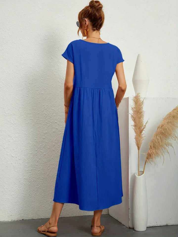 Gabrielle — Robe midi fluide élégance intemporelle