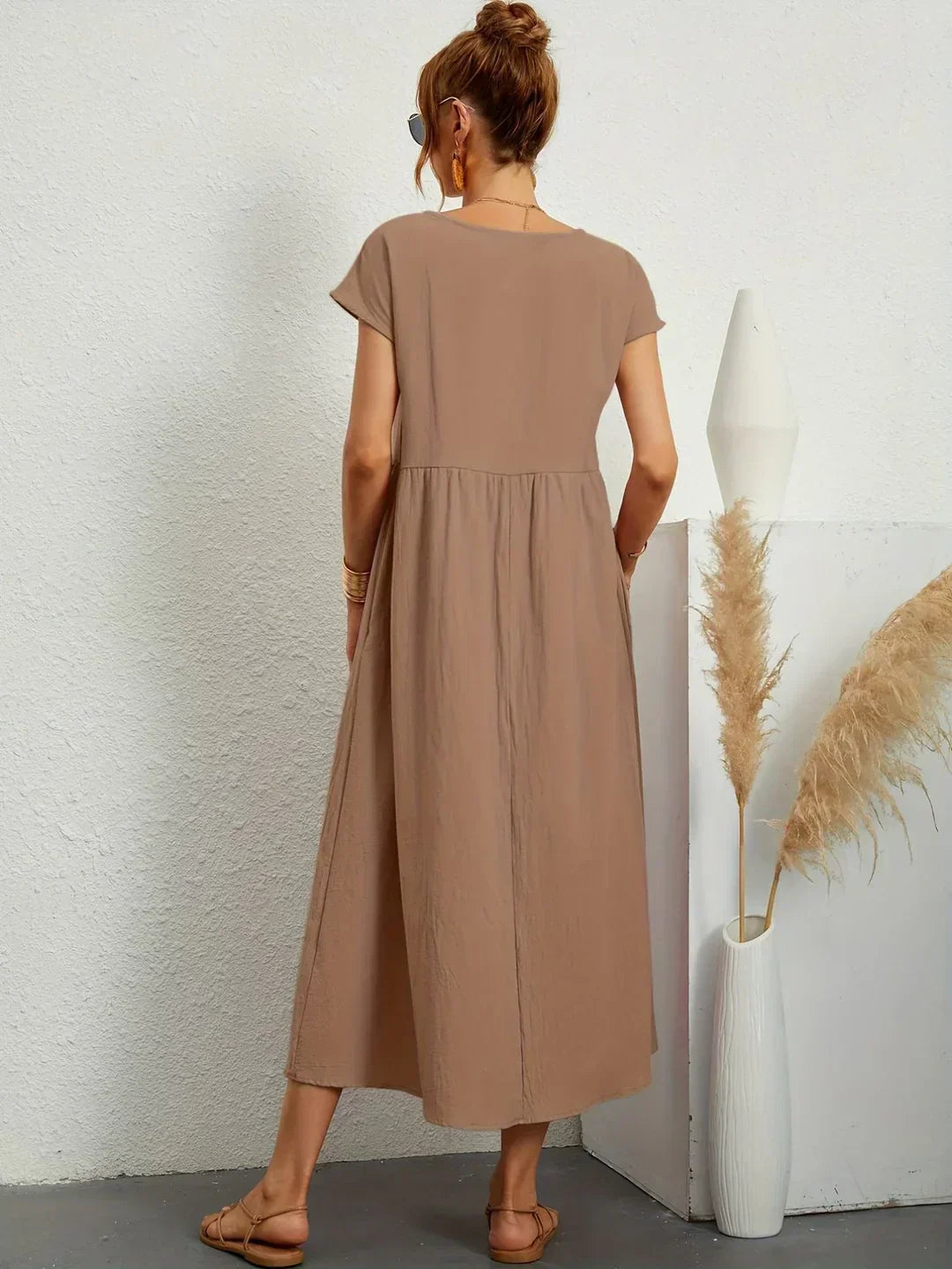 Gabrielle — Robe midi fluide élégance intemporelle