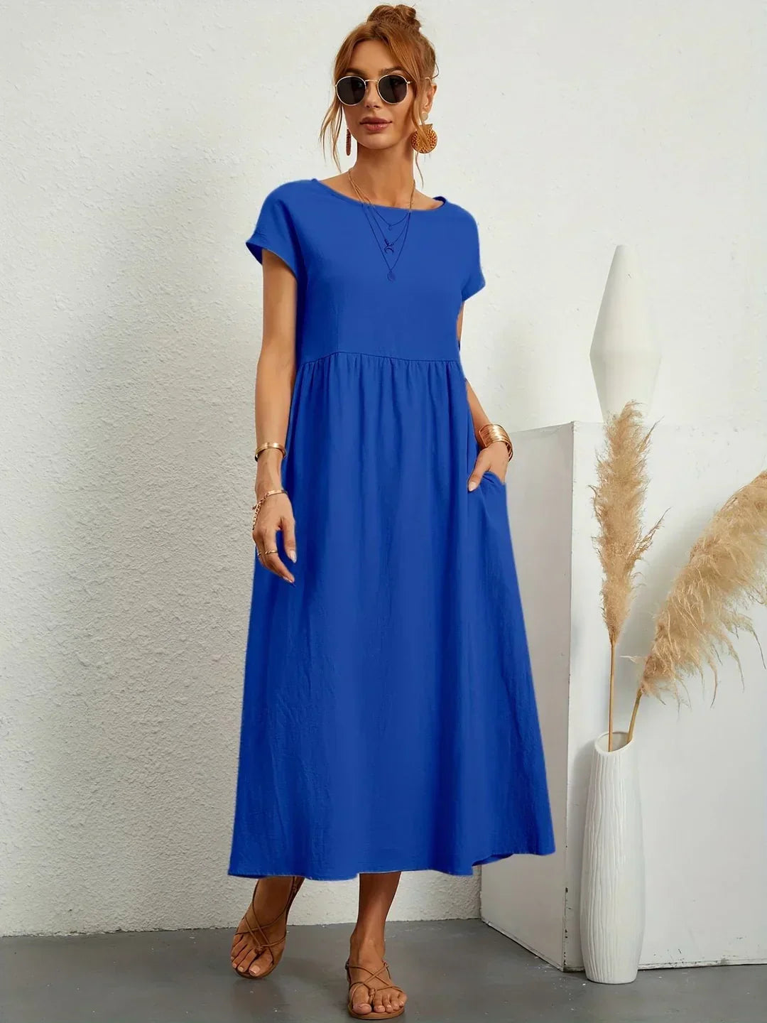 Gabrielle — Robe midi fluide élégance intemporelle