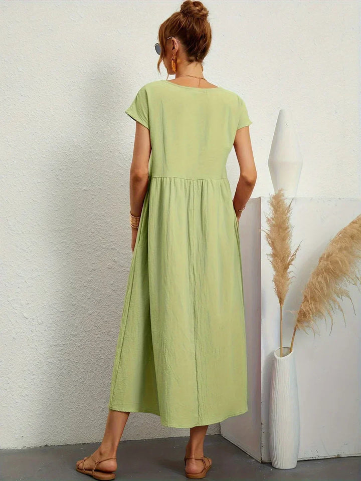 Gabrielle — Robe midi fluide élégance intemporelle