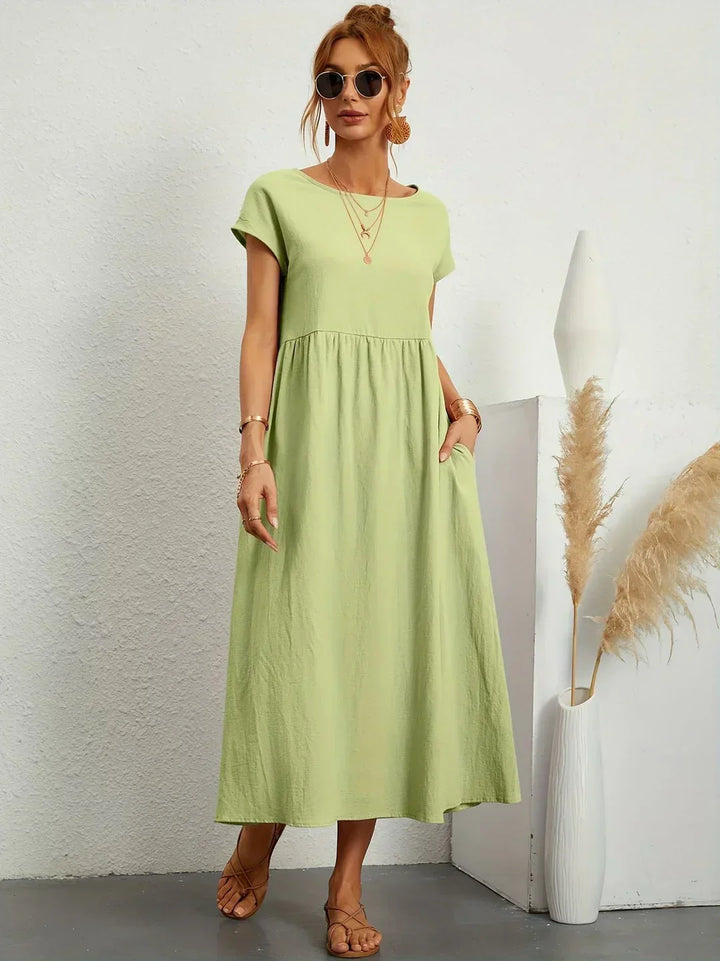 Gabrielle — Robe midi fluide élégance intemporelle